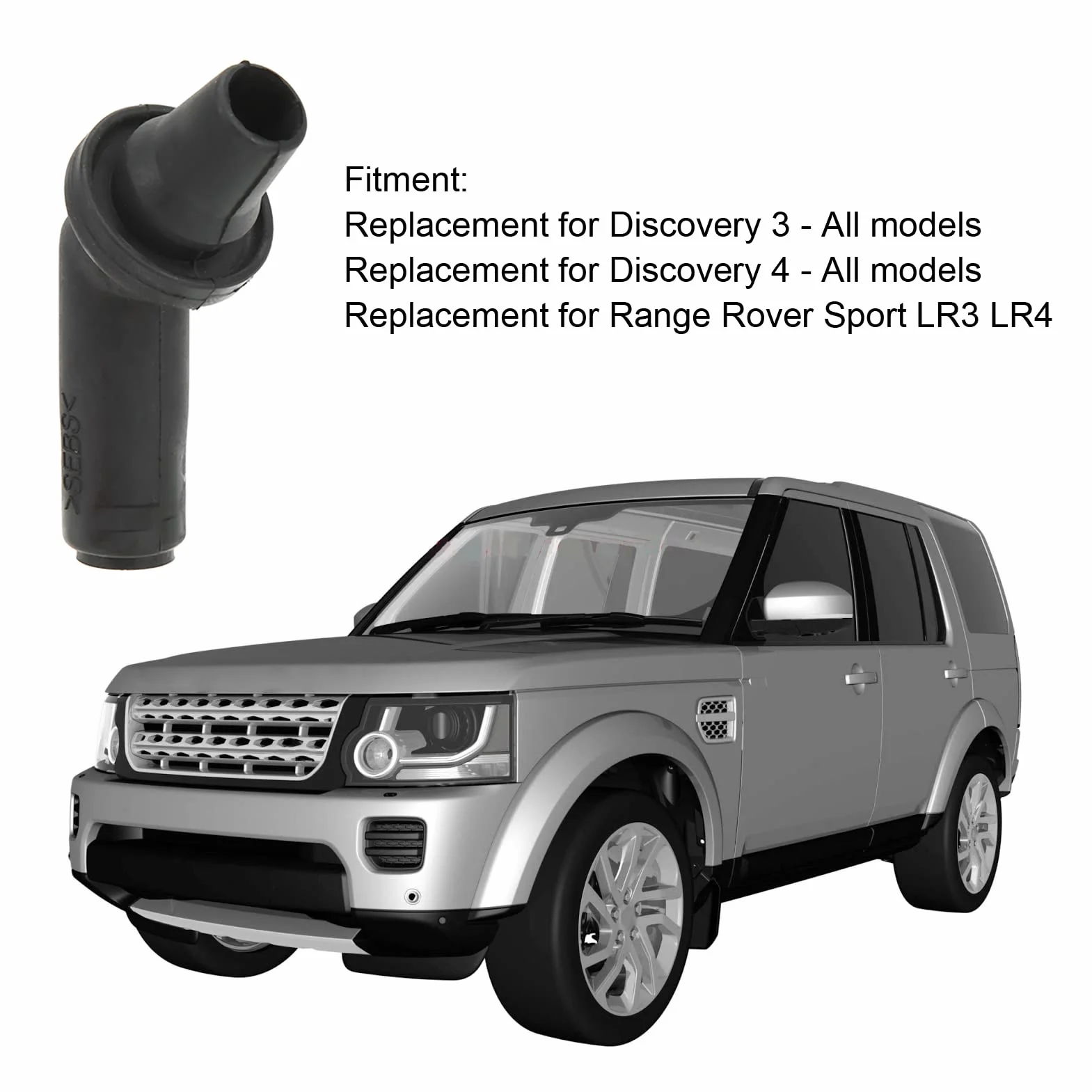 EEH500100 Łącznik Węża Spustowego Szyberdachu Gumowy Czarny Zamiennik dla Sport LR3 LR4