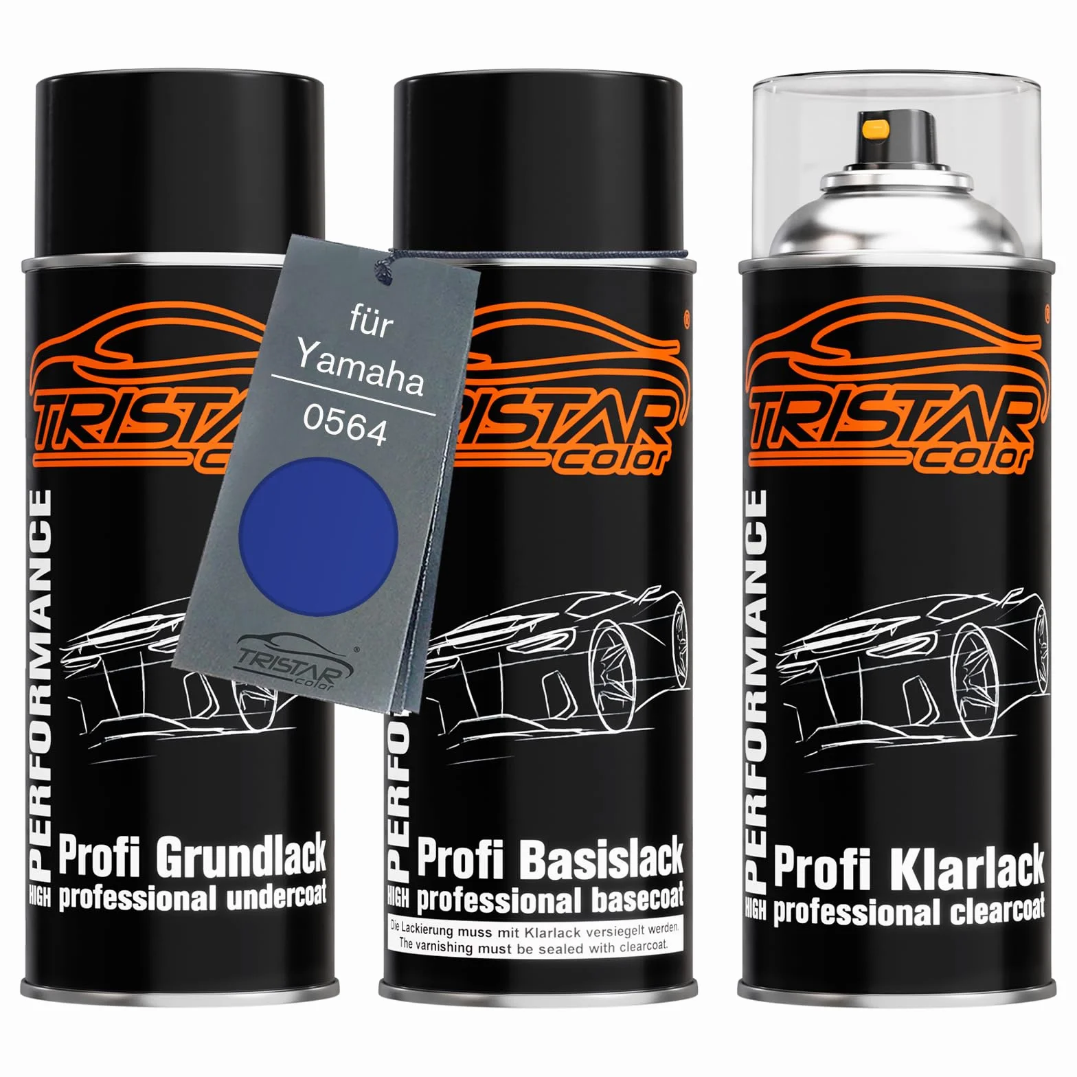 TRISTARcolor Lakier do motocykli Zestaw puszek z aerozolem dla Yamaha 0564 Deep Purplish Blue Perl Lakier bazowy bezbarwny puszka z aerozolem
