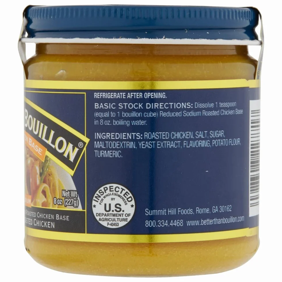 Better Than Bouillon Reduced Sodium Roasted Chicken Base 8 oz Jar