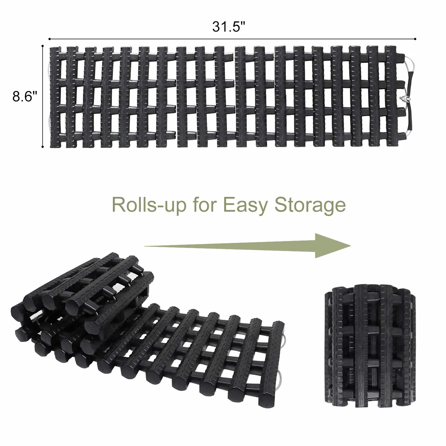 Reliancer 2 szt. mat trakcyjnych TPR 31,5" do wyciągania pojazdu, deski trakcyjne do opon, drabinka trakcyjna, pomoc awaryjna trakcji z torbą – do off-roadu, błota, śniegu, lodu i piasku
