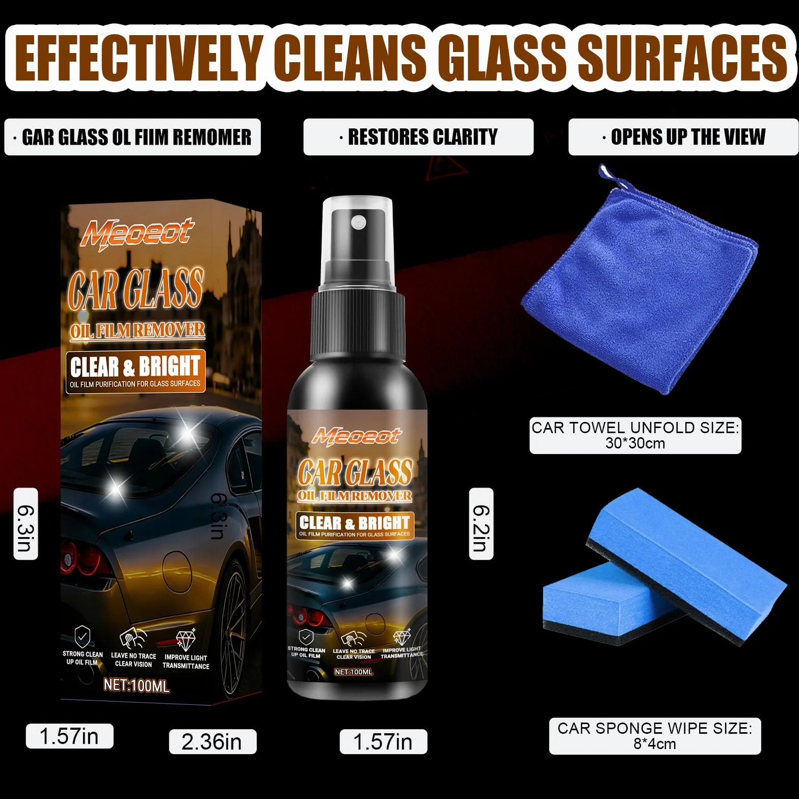 Samochodowy środek do czyszczenia szyb Car Glass Oil Film Remover 100 ml Extra Stark