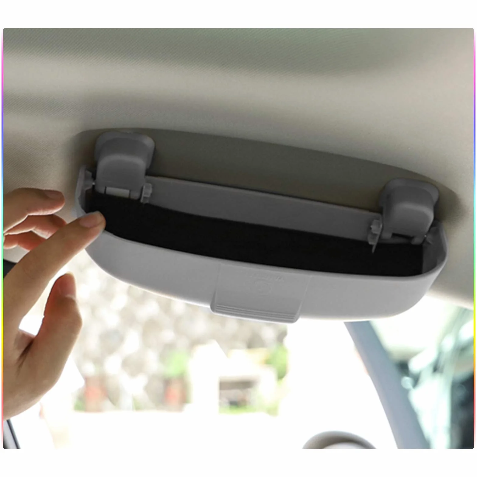 SKTU Samochodowe etui na okulary, pasujące do Volvo XC40, XC60, XC90, uchwyt na okulary przeciwsłoneczne, pudełko do przechowywania, tworzywo ABS (szare)