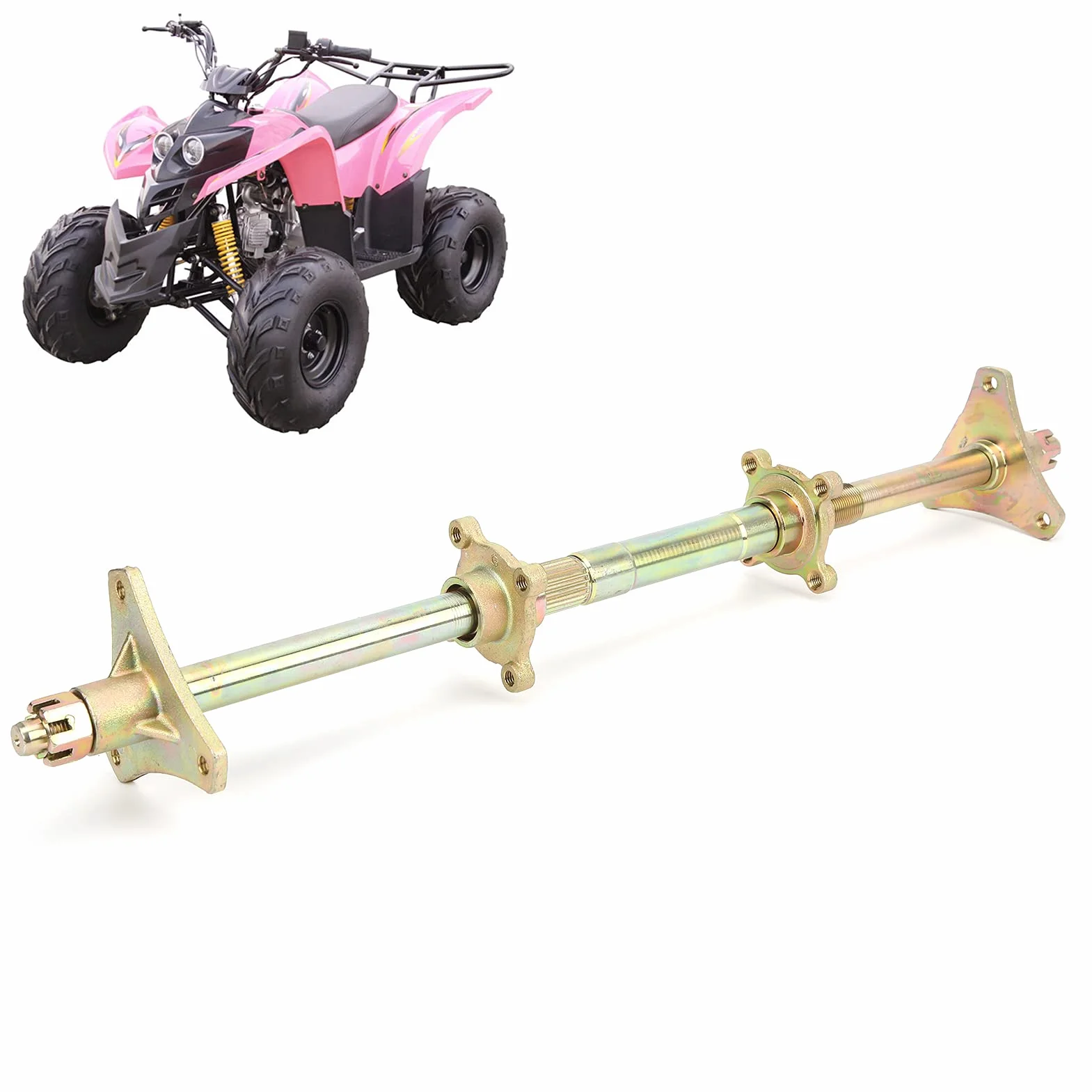Zestaw Montażowy Tylnej Osi z Kołnierzem Piasty Koła Zębatego Stalowy Zamiennik do Go Kart ATV 50cc-110cc Zestaw Montażowy Tylnej Osi