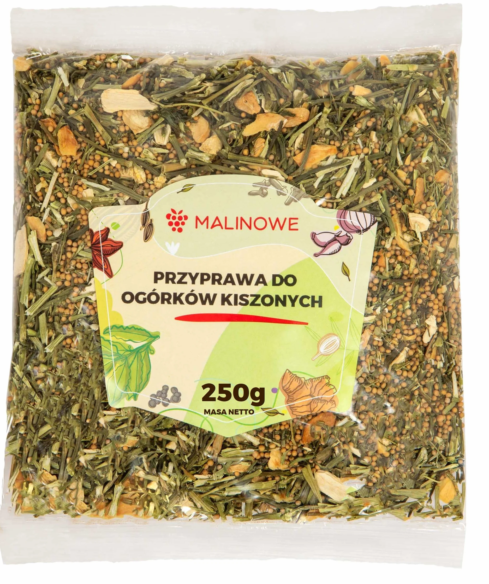 Malinowe PRZYPRAWA DO OGÓRKÓW KISZONYCH 250G Do Przetworów Ogórki