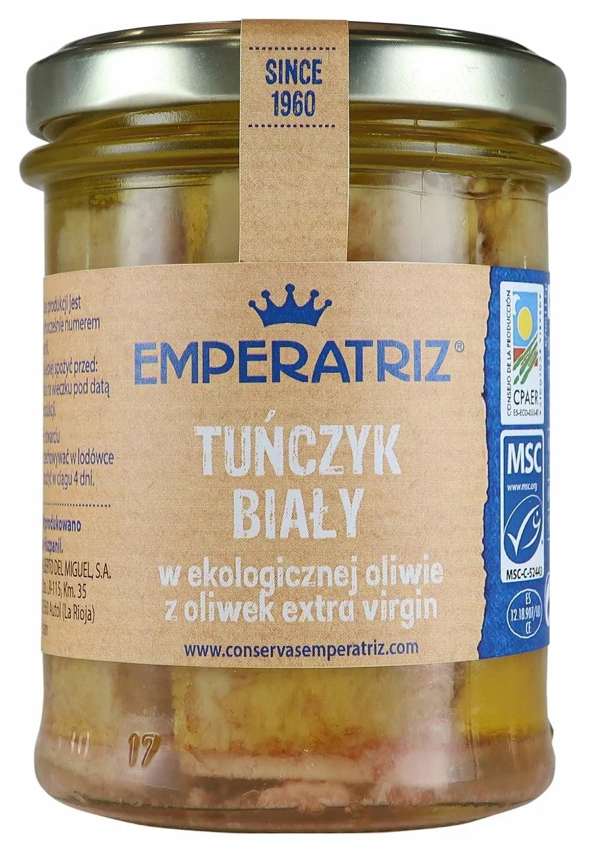 Tuńczyk biały MSC z ekologiczną oliwą z oliwek słoik 200g