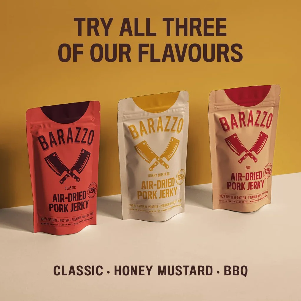 Barazzo Beef Jerky Honey Mustard 1 kg (2 x 500 g) Suszone Mięso