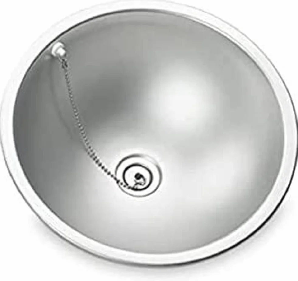 DOMETIC CE02‑B325‑I Okrągły Zlewozmywak – Wpuszczany zlew ze stali nierdzewnej do kamperów & przyczep – Kompaktowy, trwały i łatwy w czyszczeniu
