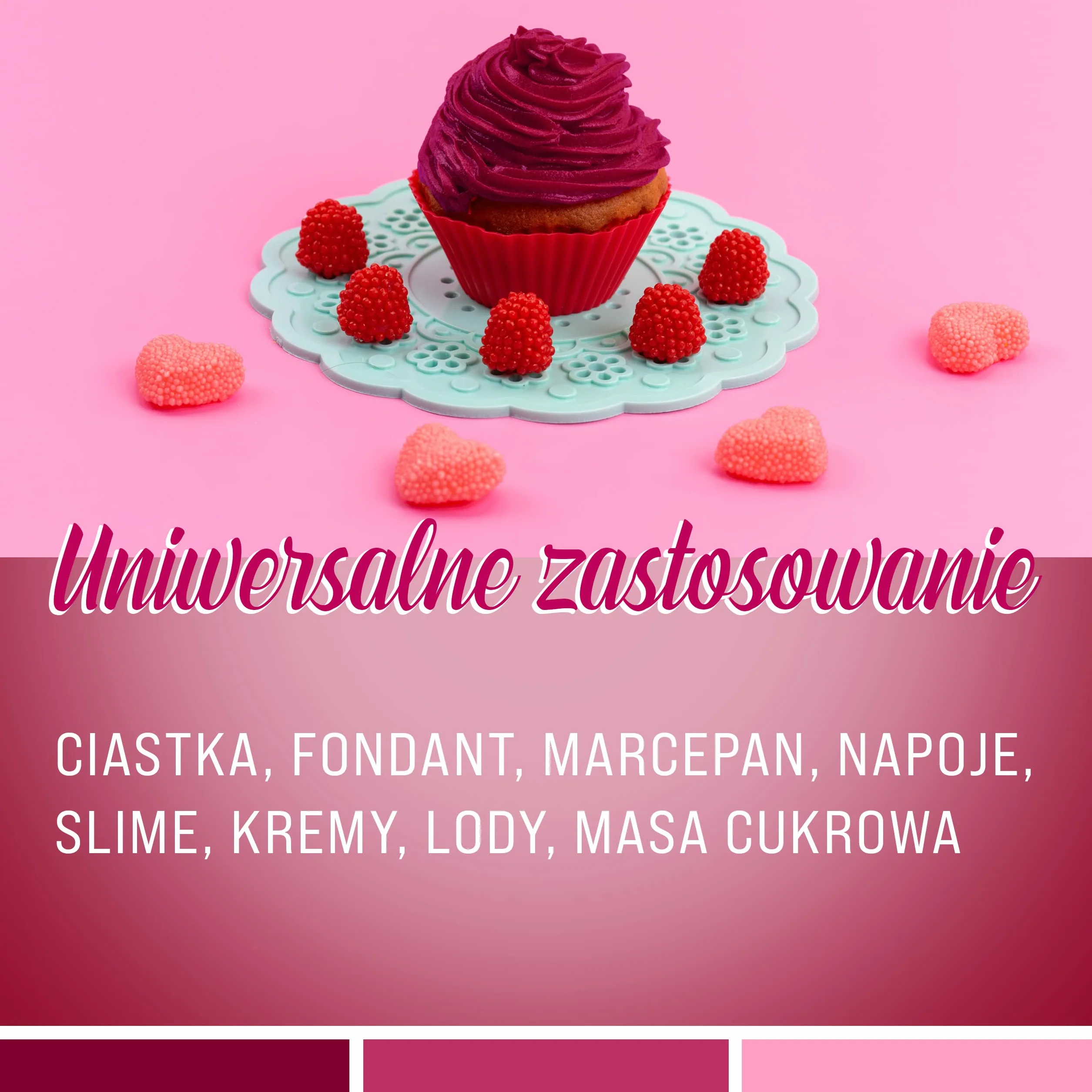 Belissia Barwnik Spożywczy Azorubina 10ml, niezwykle skoncentrowany, płynny do barwienia napojów, ciasta, polew i wszystkich innych produktów spożywczych.
