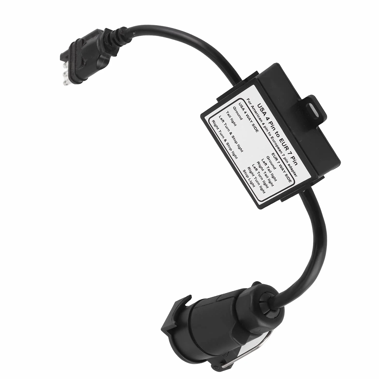 Adapter do przyczepy 7 13, konwerter światła USA 4-biegunowy na 7-biegunowy, separacja sygnału hamowania