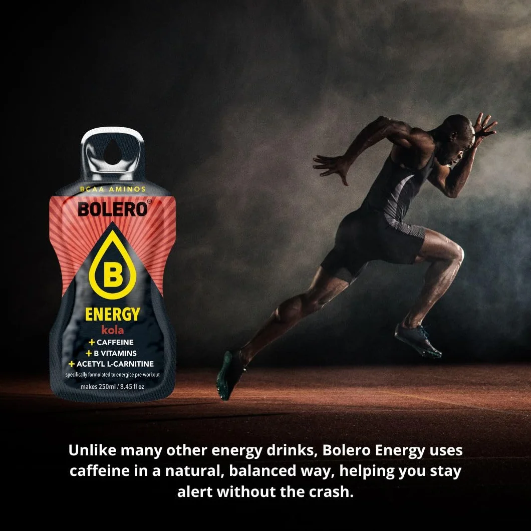 Bolero Energy Sugar-Free Powder Drink Vegan Gluten-Free Strawberry 12x7g