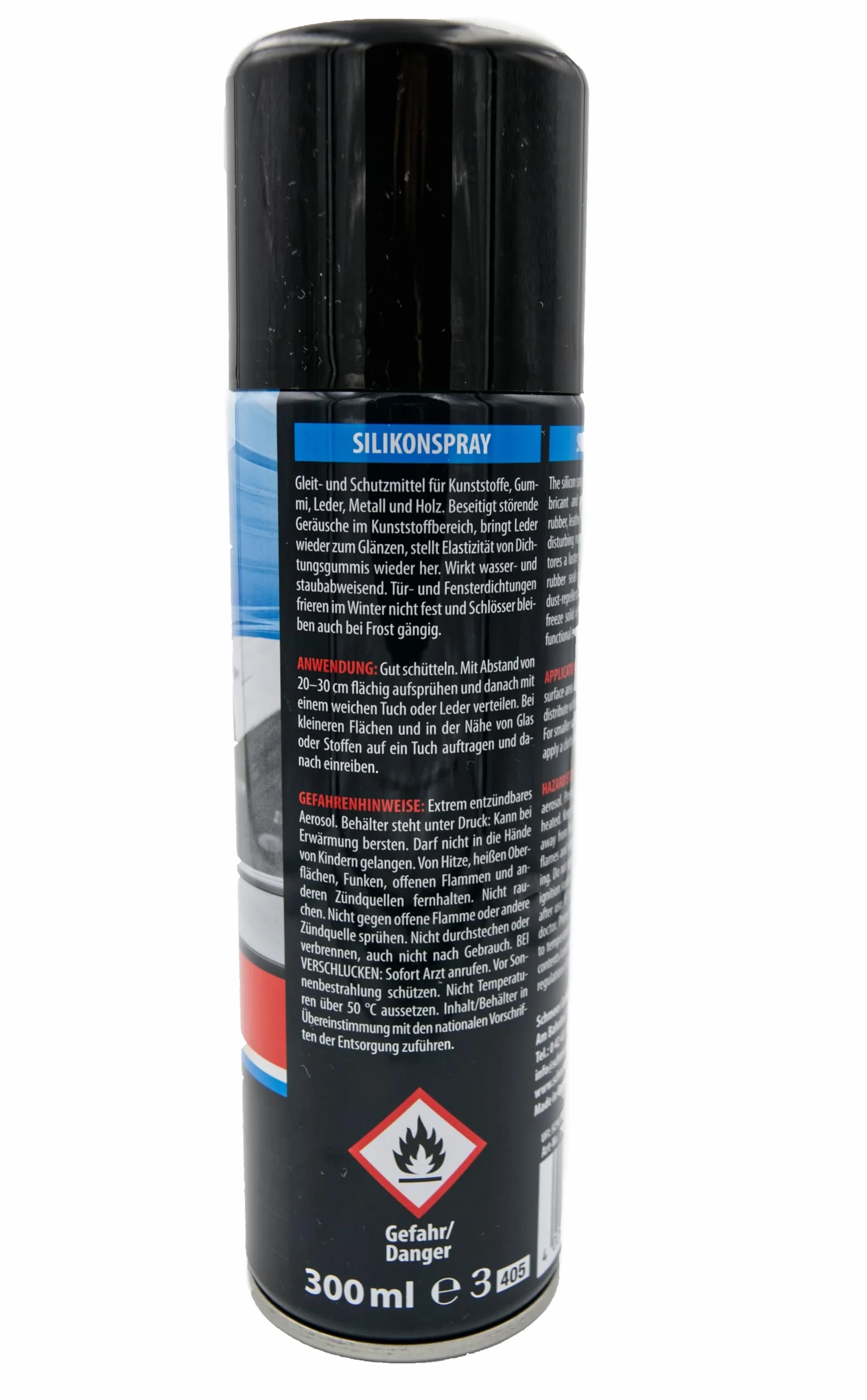 Spray silikonowy 300 ml | środek ślizgowy, do pielęgnacji i ochrony | chroni, pielęgnuje i smaruje niezawodnie tworzywa sztuczne, gumę, skórę, metal i drewno | Made in Germany