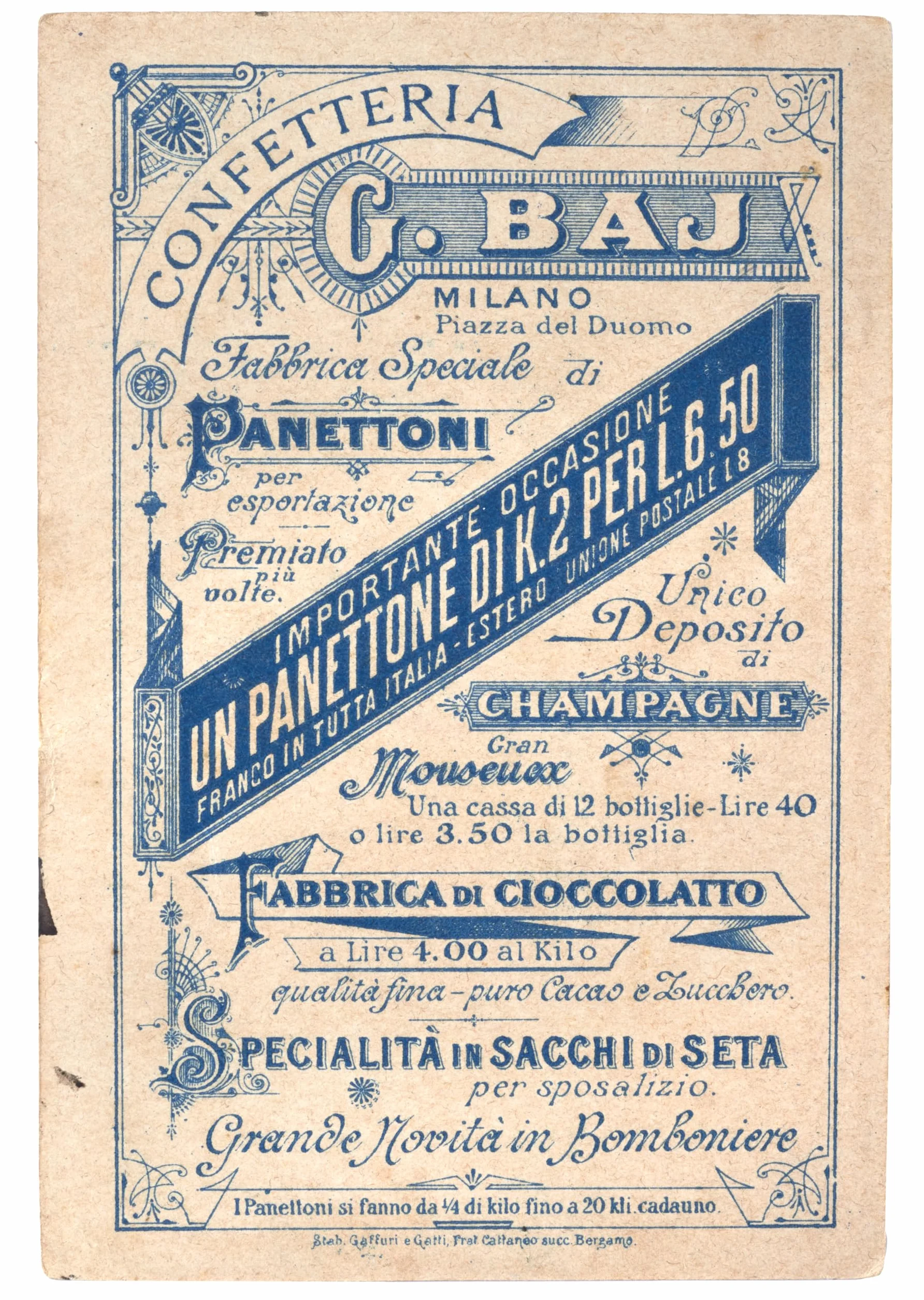 Panettone Baj Antica Milano 1 kg w XIX-wiecznym kapeluszu z książeczką historyczną