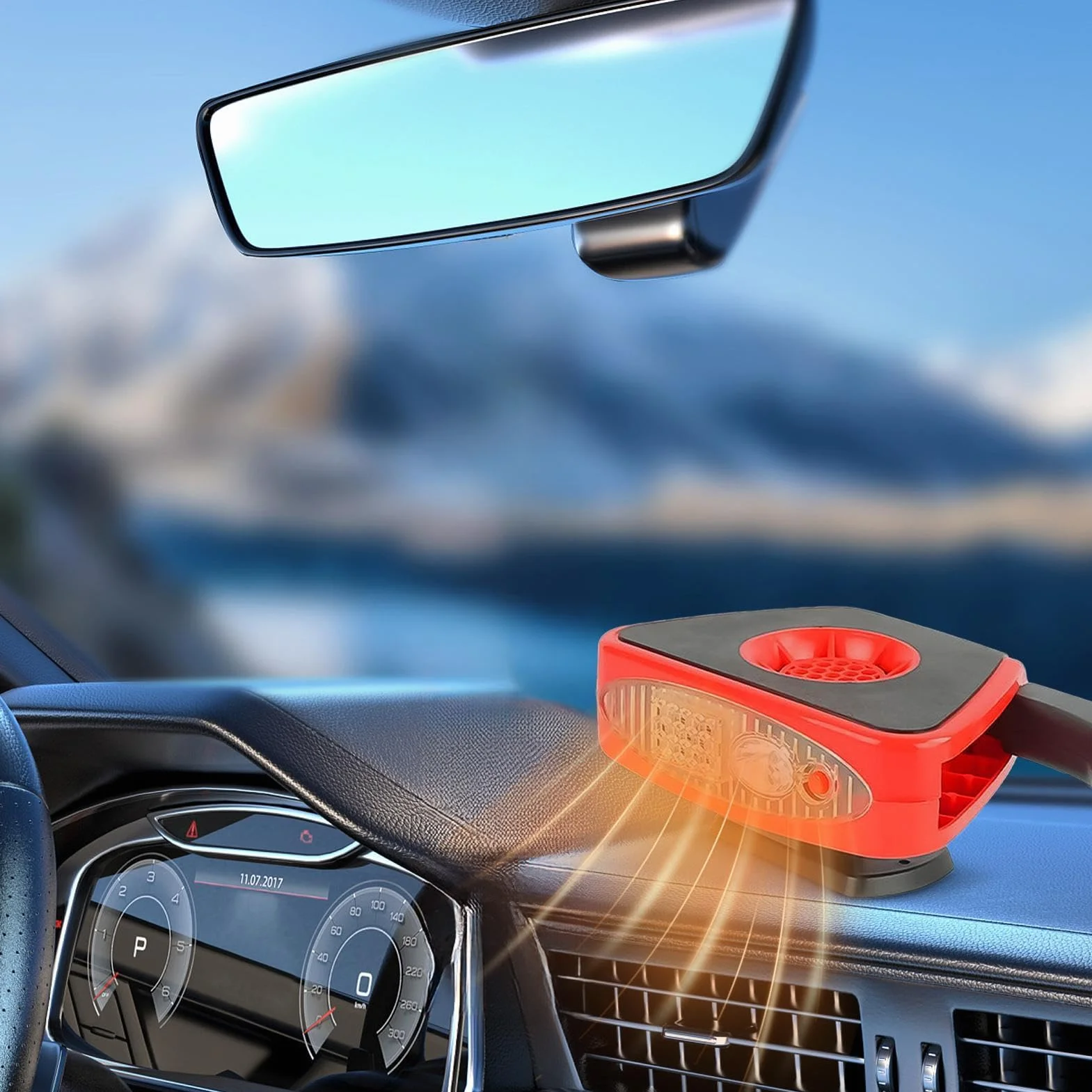 Car Heating Defroster, Car Defogger Fan, Windshield Defogger Heater, Auto Windshield Heater, Car Defroster with Instant Heating Capability for Automotive Trucks SUV