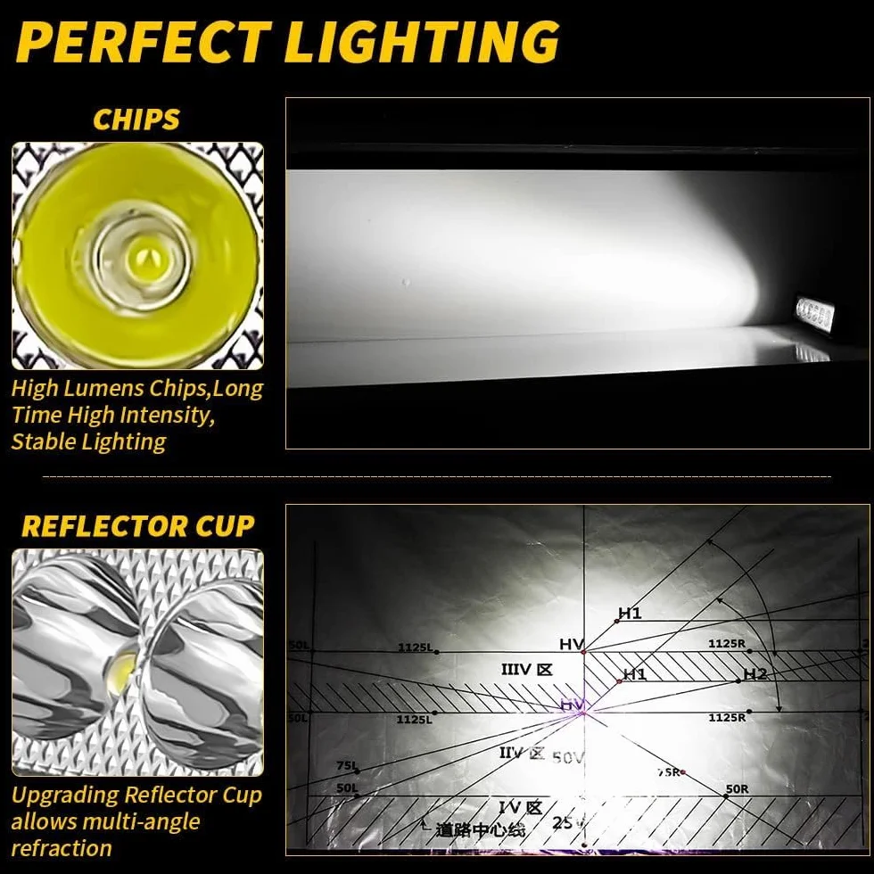 Willpower 4 reflektory robocze LED, 6 cali, 18 W, reflektor LED, 12 V, do samochodów, koparek, przyczep, traktorów, ciężarówek, SUV-ów, offroadów