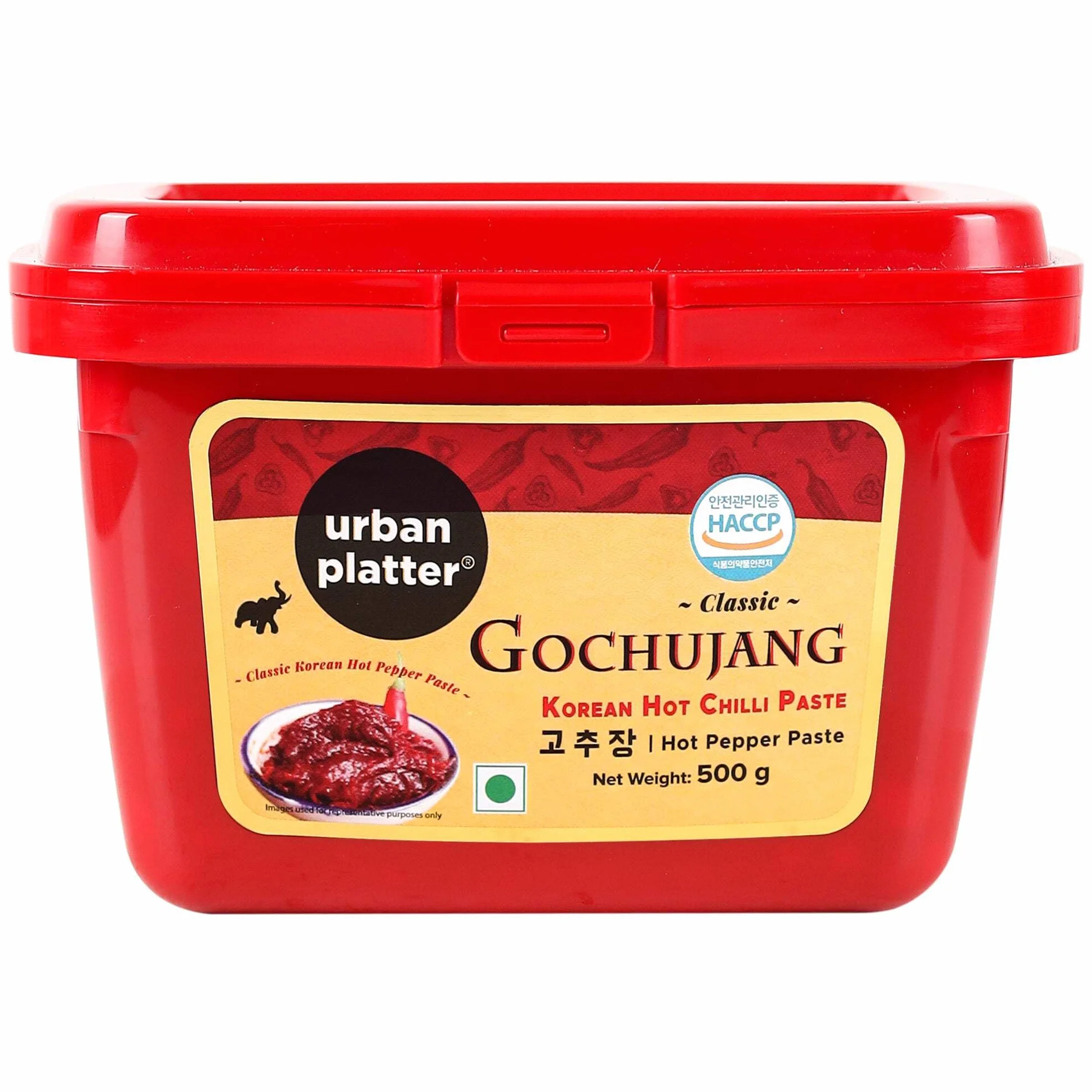 Urban Platter Koreańska pasta Gochujang 500 g (fermentowana pasta chili | pikantno-słodkie umami | na bazie roślin | do Bibimbap i Tteokbokki)