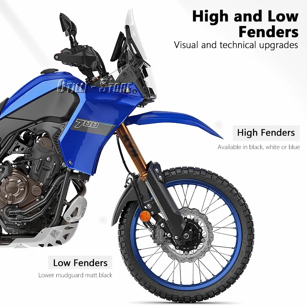 Motocykl przedni błotnik osłona błotnika wysoki i niski błotnik do Yamaha Tenere 700 Tenere700 World Raid TENERE 700 World Rally (wysoki - niebieski)