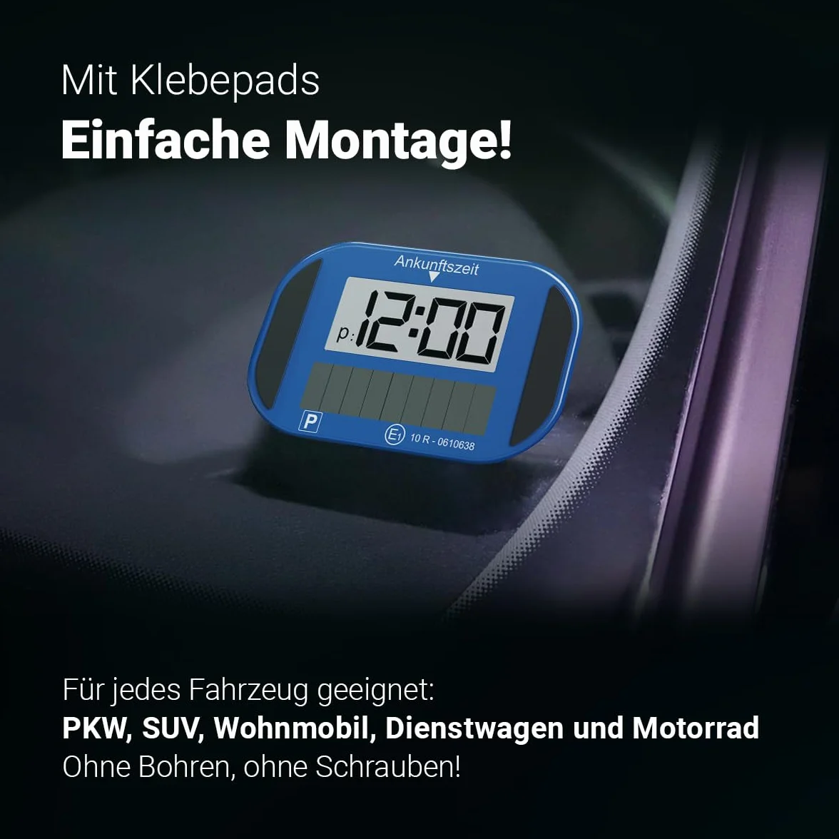 VENTON Elektroniczna Solarna Tarcza Parkingowa Z Dopuszeniem Automatyczny Cyfrowy Zegar Parkingowy