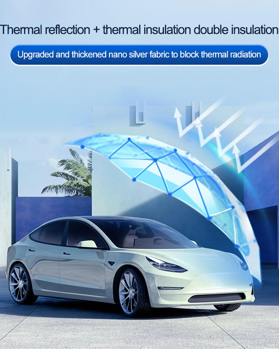 GAFAT Nowy osłon słoneczny dla Tesla Model Y Juniper 2025 2026 ze szklanym dachem, osłona słoneczna na dach bez przesiąkania, izolacja i refleksja zintegrowane, parasol wewnętrzny, ochrona przed UV