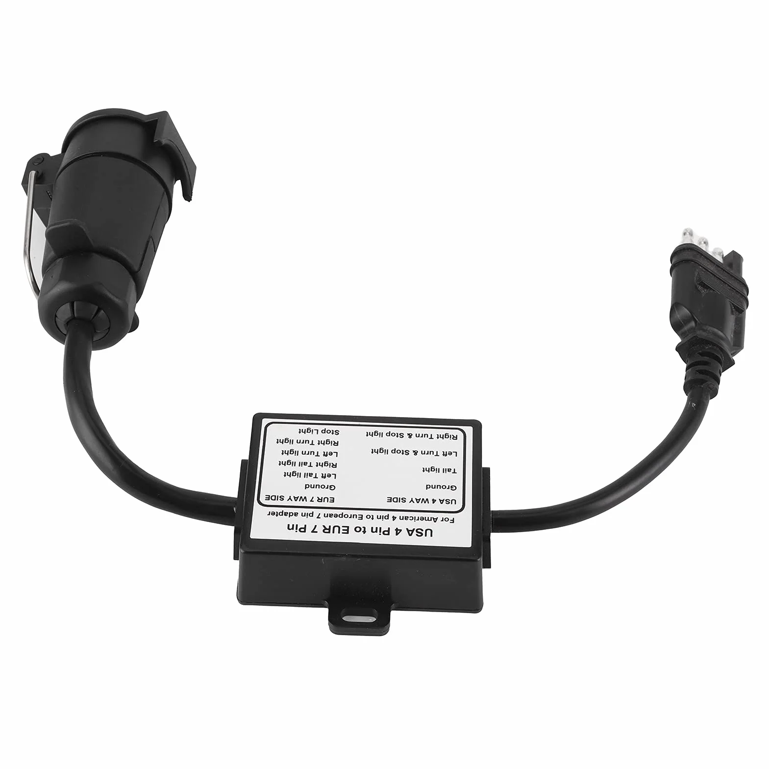 Przewód z wtyczką Przyczepy, Złącze Przyczepy Konwerter światła USA 4-pinowy na EUR 7-pinowy Adapter Stop/rozdzielanie Sygnału Hamowania