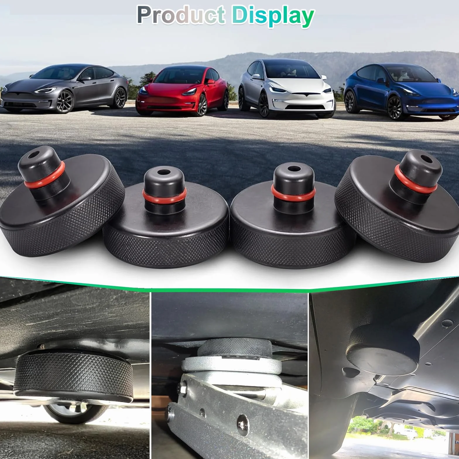 GAFAT gumowy podnośnik samochodowy do Tesla Model Y Juniper Standard Model 3 Highland S X 2016-2026, podnośnik podłogowy, akcesoria do podnośników podnośnikowych, adapter stabilizatora z przegrodą do