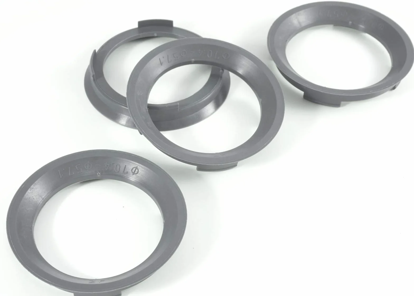 Pierścienie centrujące 70,4 x 57,1 mm do Rondell ROD, ciemnoszare, komplet 4 sztuk