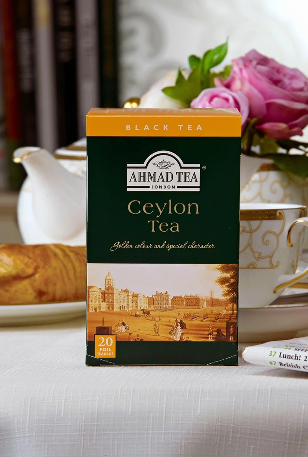 Ahmad Tea Ceylon czarna herbata, 20 torebek herbaty z tasiemką/metką, hermetycznie zamknięte, zapakowane w folię