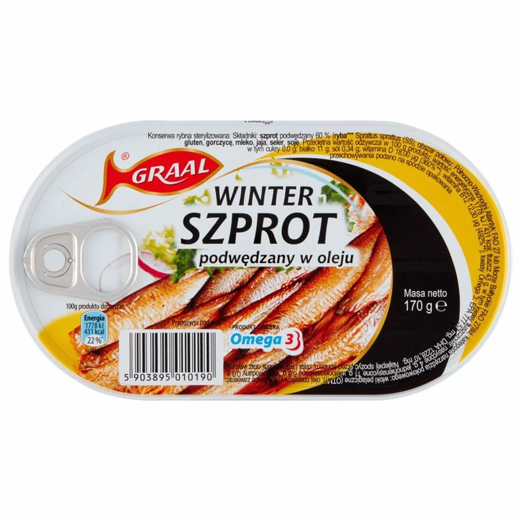Graal Winter Szprot podwędzany w oleju 170 g