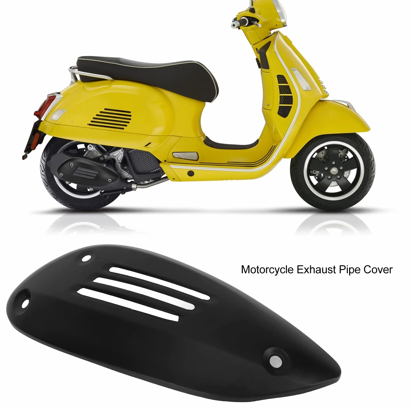 Osłona rury wydechowej dla GTS 125 250 300 GTV Osłona rury wydechowej motocykla osłona rury wydechowej ze stali nierdzewnej osłona obudowy wymiana (czarny)