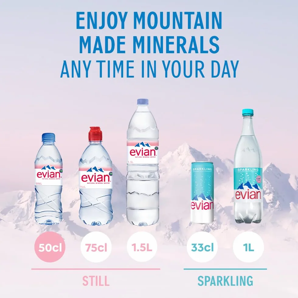evian evian Still woda mineralna, 24 x 0,5 l