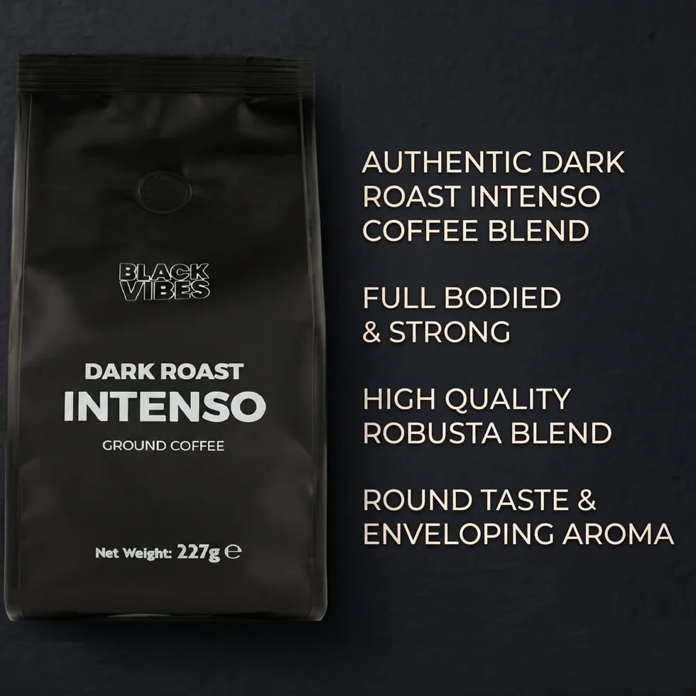 Kawa Mielona Black Vibes Intenso Ciemno Palona Robusta 227g