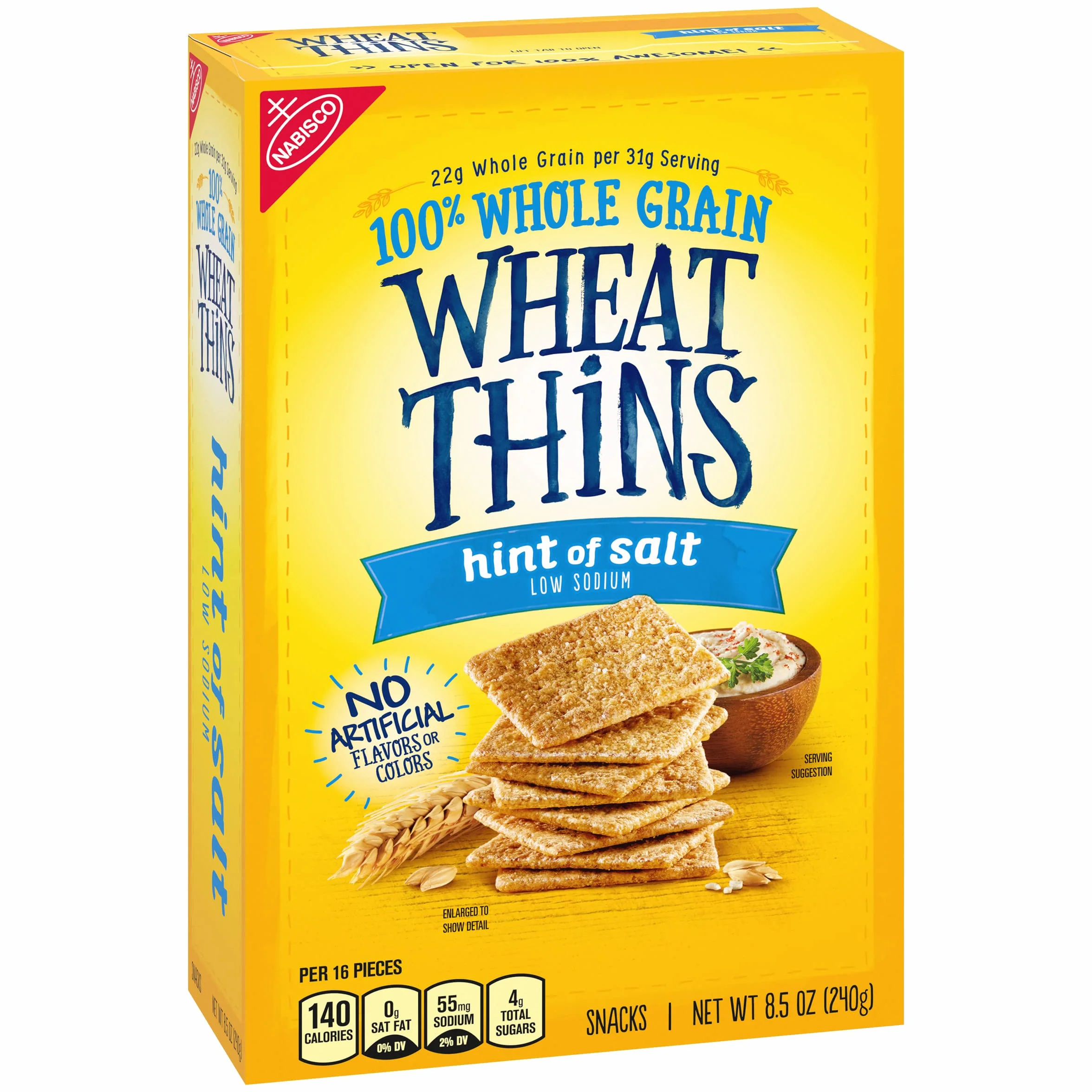 Wheat Thins Hint Of Salt Whole Grain Low Sodium Crackers, 8.5 Oz, 1Count