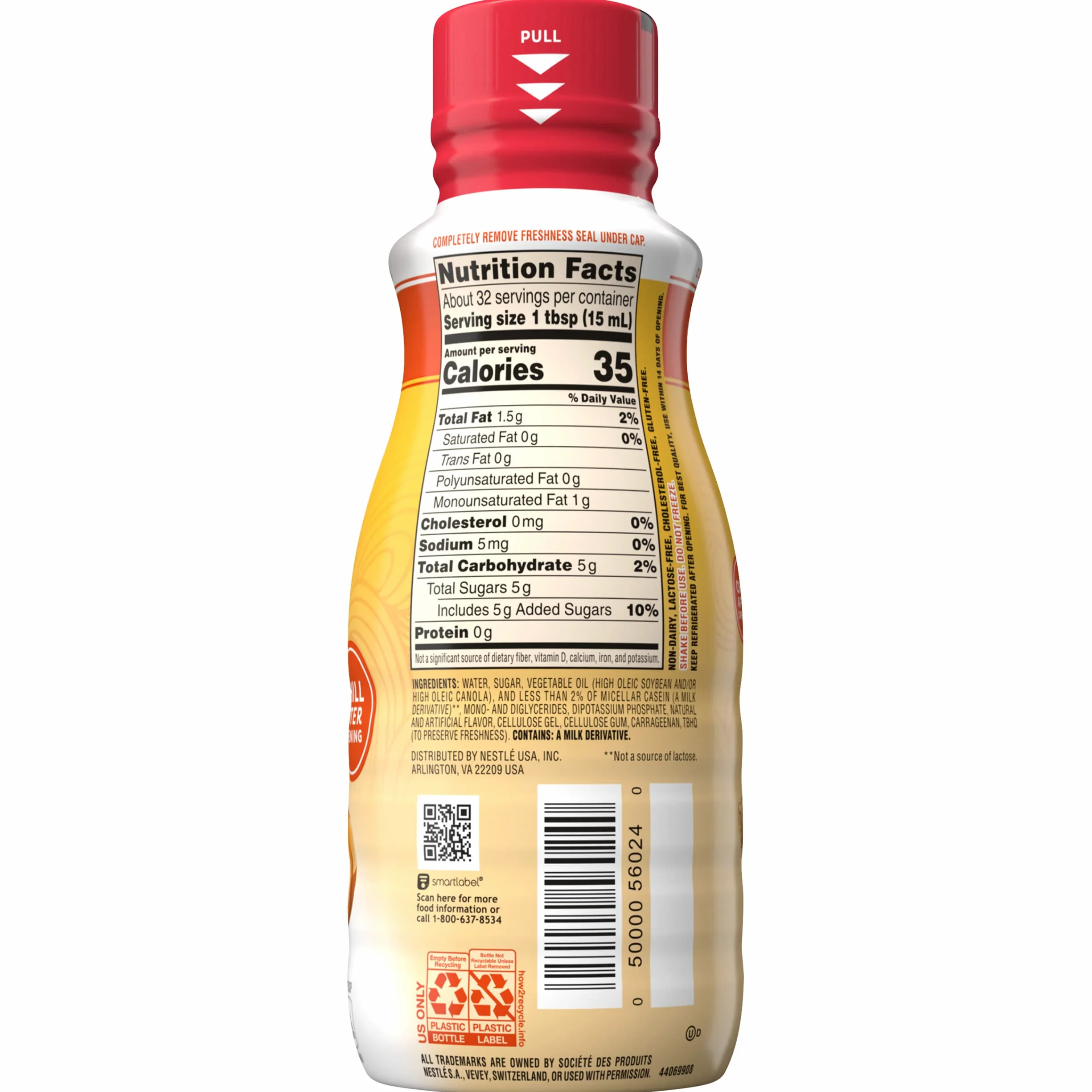 Nestle Coffee mate Hazelnut Liquid Coffee Creamer, 16 FL OZ