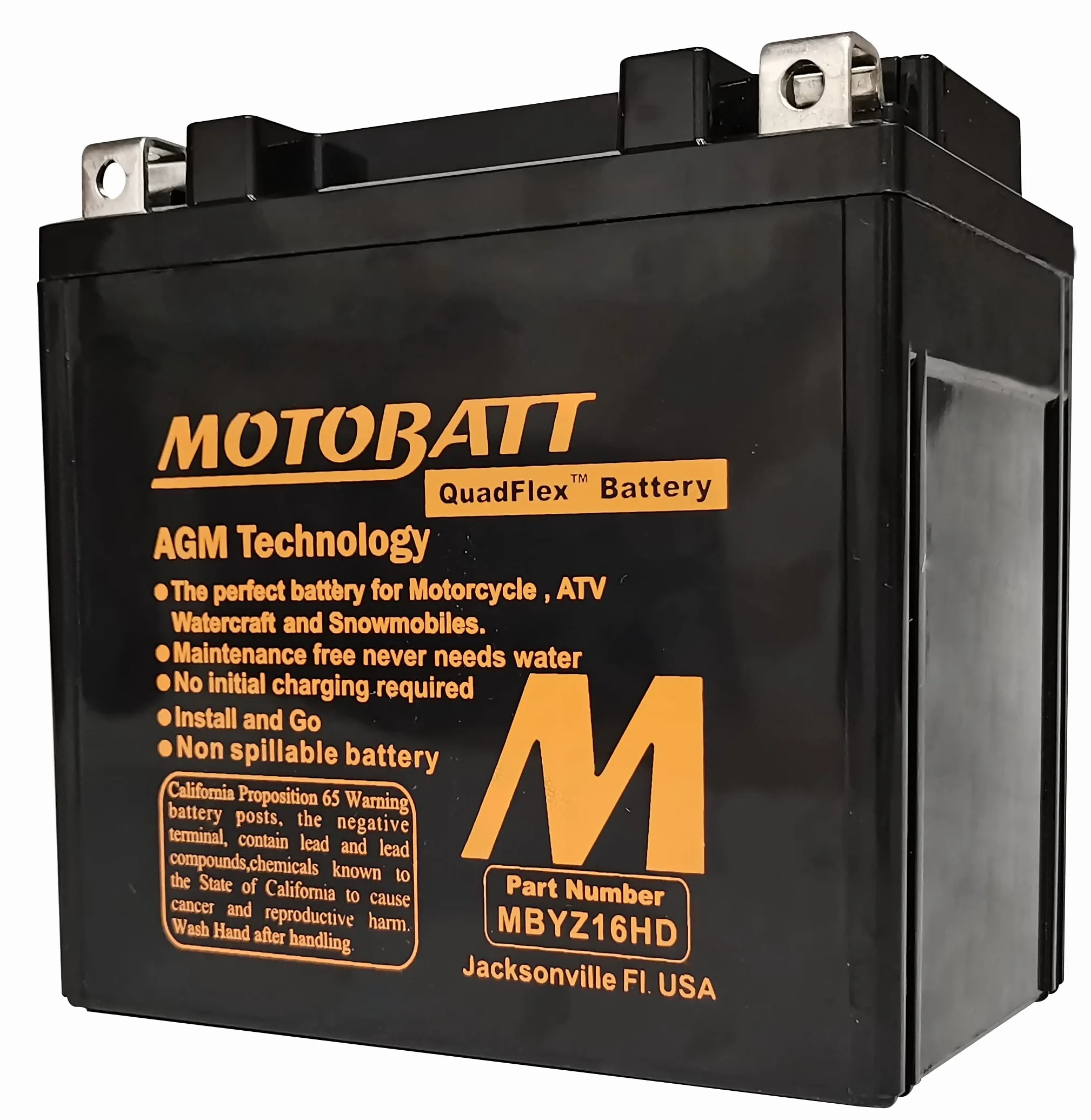MotoBatt MBYZ16HD 12V 16.5Ah Wstępnie naładowany uszczelniony akumulator - mocny i niezawodny, idealny do motocykli, skuterów i pojazdów sportowych