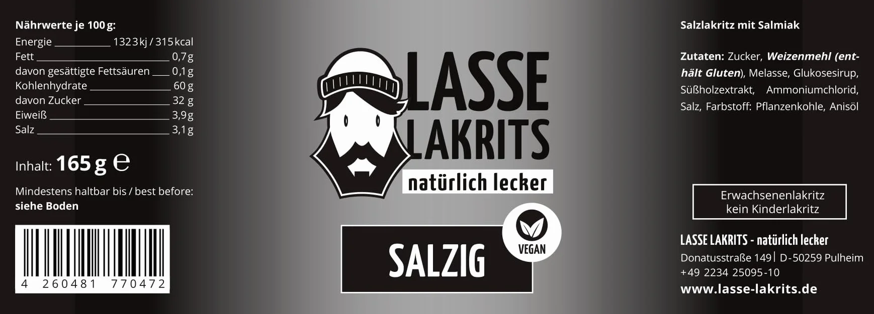 Lasse Lakrits Puszka lakrytu solnego 165 g