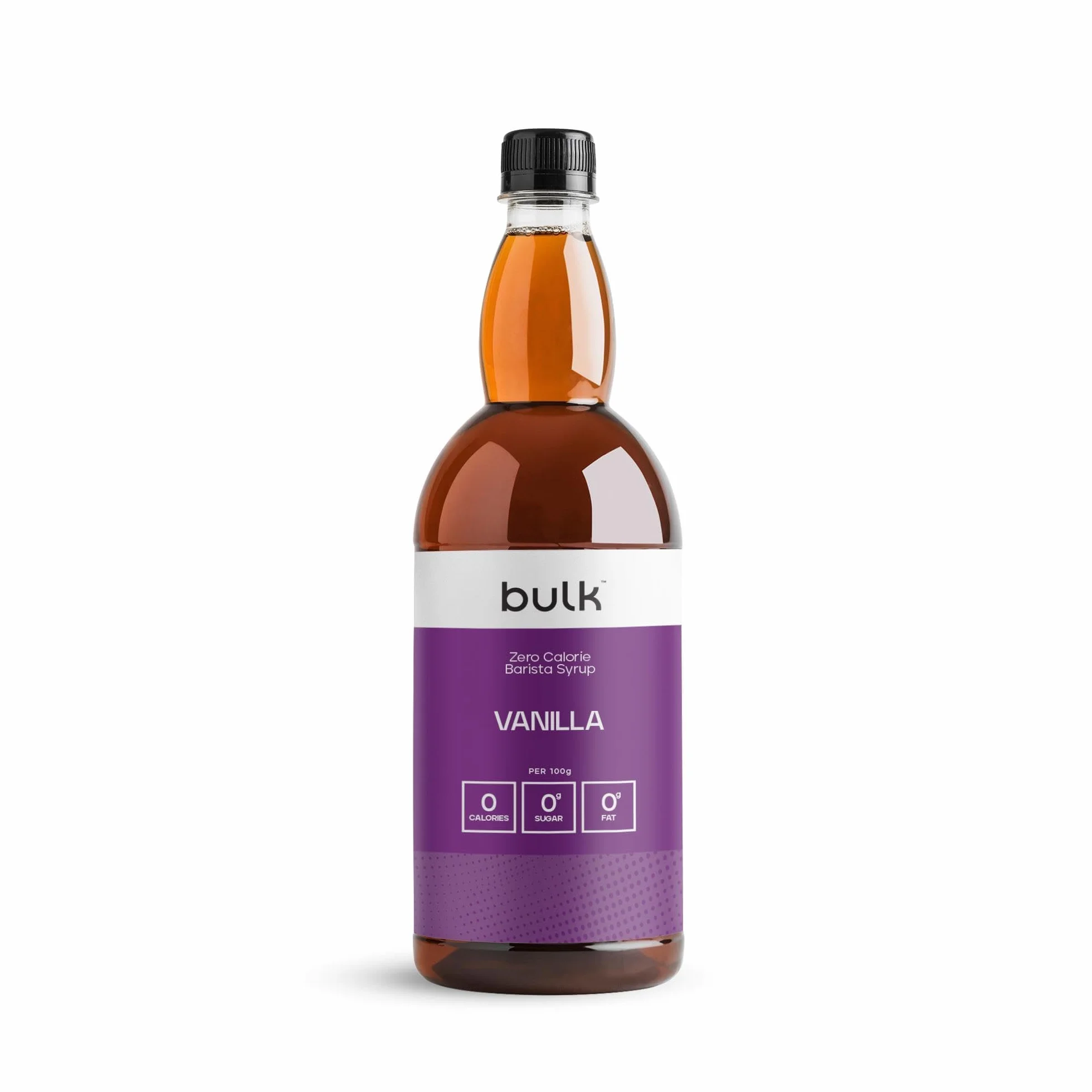 Bulk Syrop Barista Zero Kalorii, Syrop kawowy bez cukru, Wanilia, 1000ml