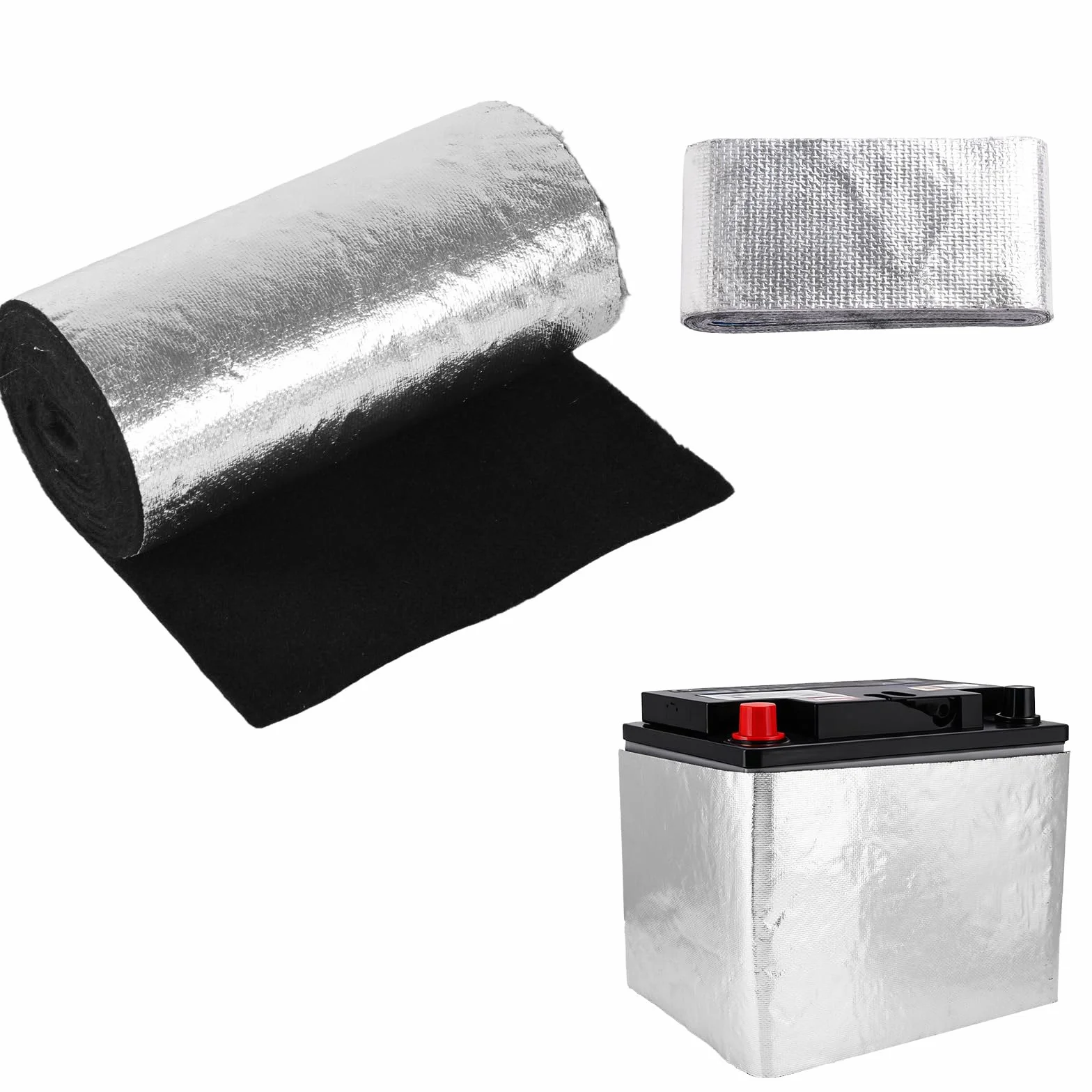 Zestaw Izolacji Akumulatora Samochodowego 210x17,8cm Osłona Termiczna Aluminium