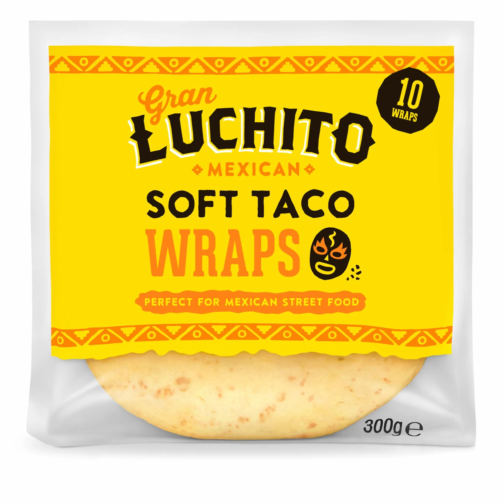 Gran Luchito Meksykańskie miękkie taco tortilla owijki pszeniczne, 300 g, idealne na noc taco
