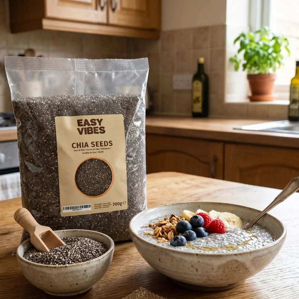 Easy Vibes - Naturalne Nasiona Chia (700g) | Idealne do Musli, Sałatek lub wzbogacania wypieków