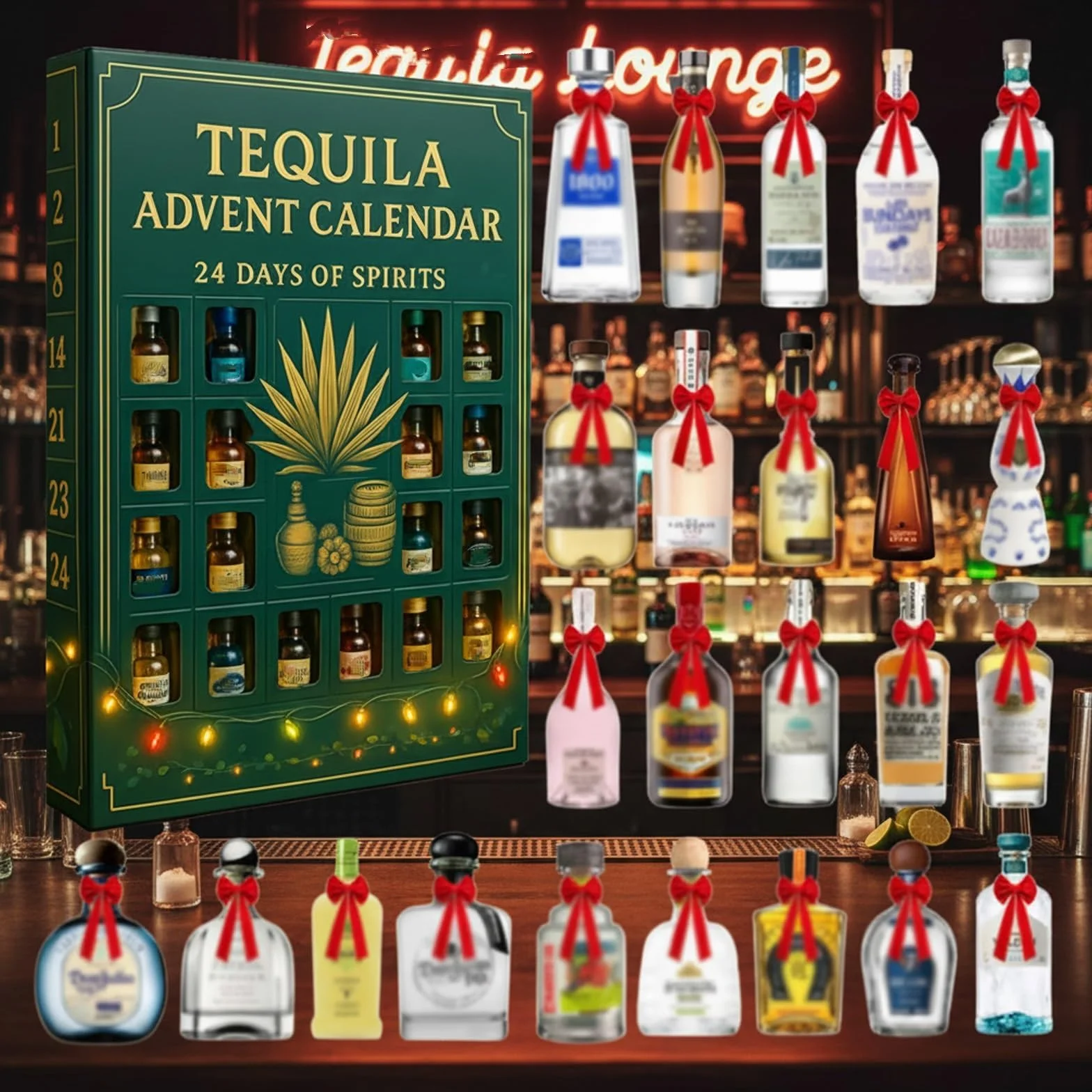 Kalendarz adwentowy z tequilą Blanco Añejo prezent świąteczny 1 szt.