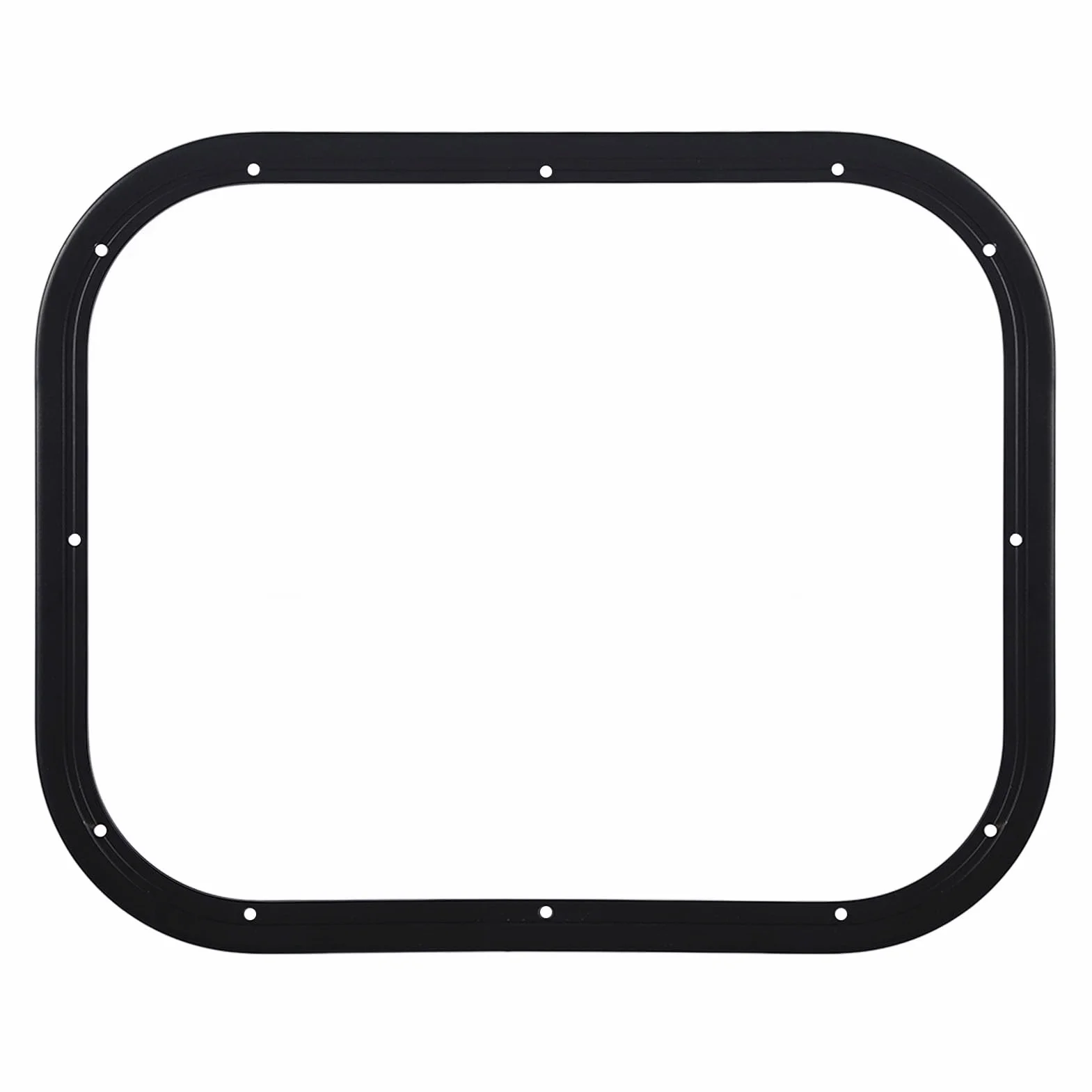 Stałe Okno RV, Szkło Hartowane 500x350 Mm, Wodoodporne, Stałe Okrągłe Okno Narożne, Uszczelniona Rama ze Stopu Aluminium do Przyczepy (Do ścian o grubości 33–38 mm/1,3–1,5 cala)