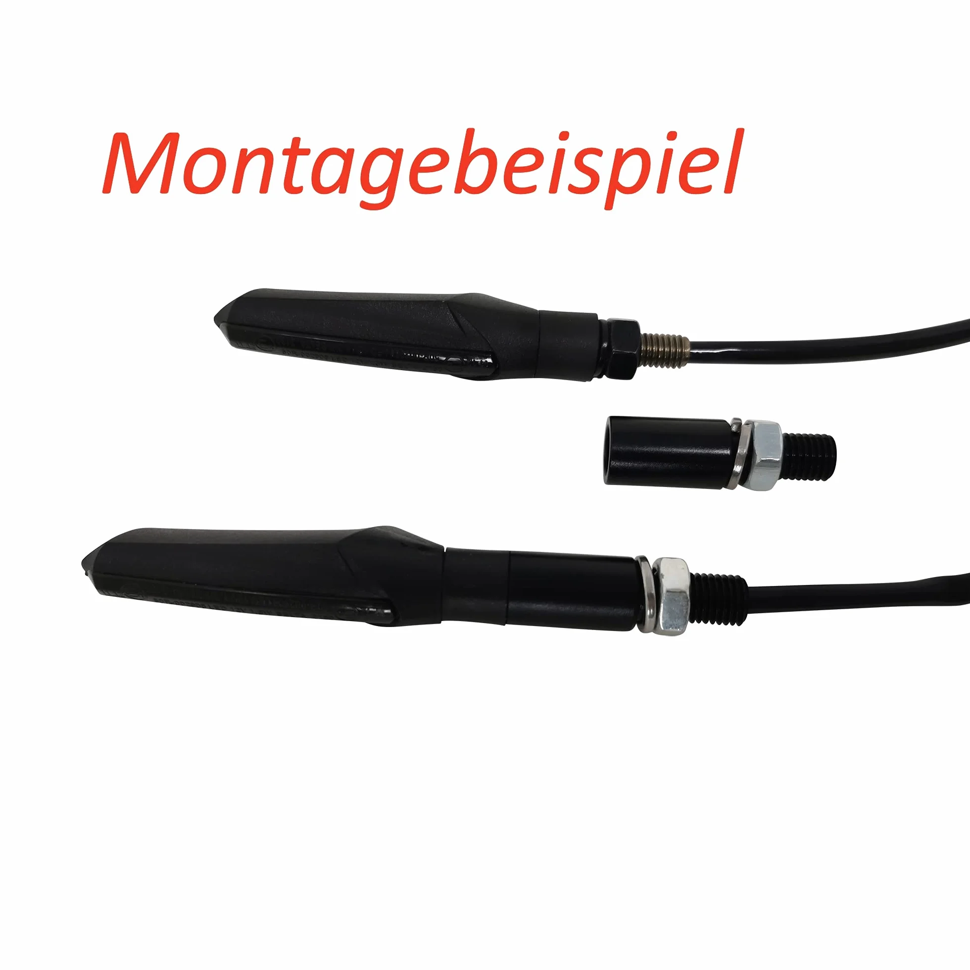 Przedłużacz kierunkowskazów motocyklowych, adapter M8, czarny, na 2 kierunkowskazy