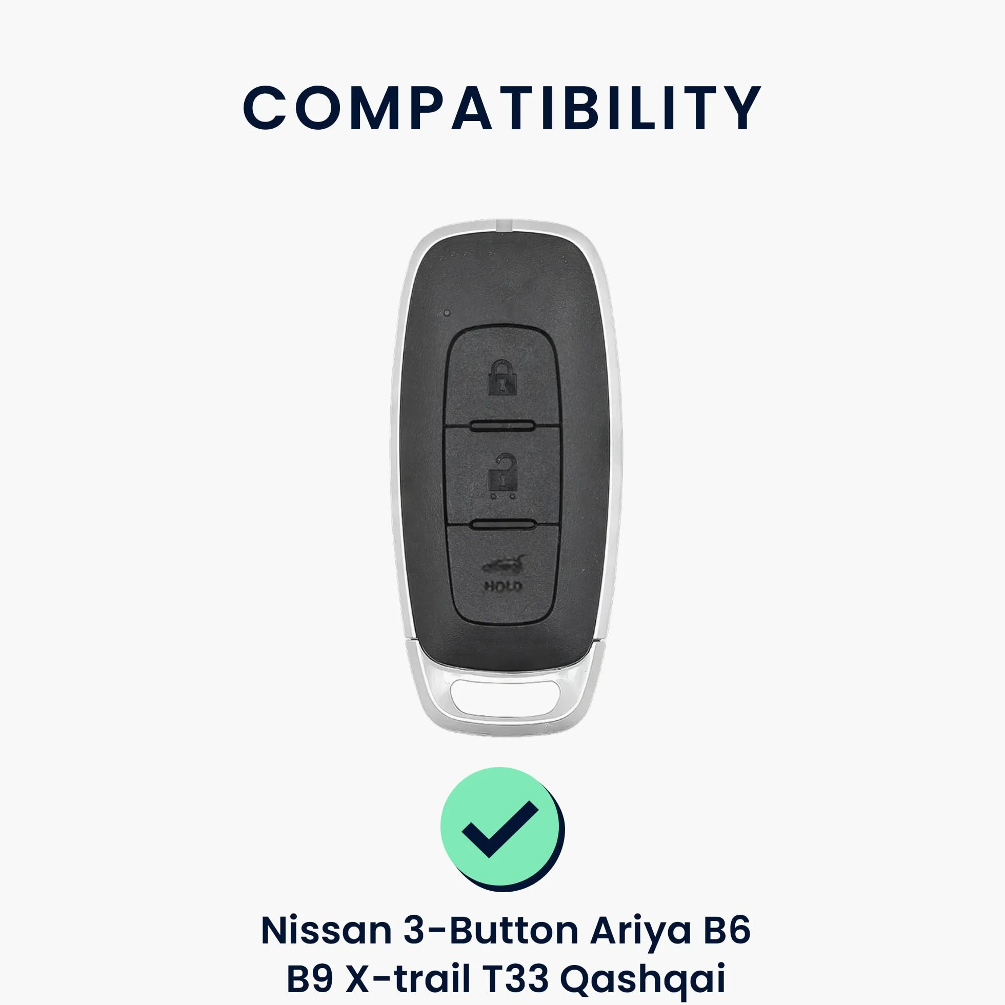 kwmobile Silikonowe etui na kluczyki samochodowe do Nissan 3 przyciski Ariya B6 B9 X-Trail T33 Qashqai czarny matowy