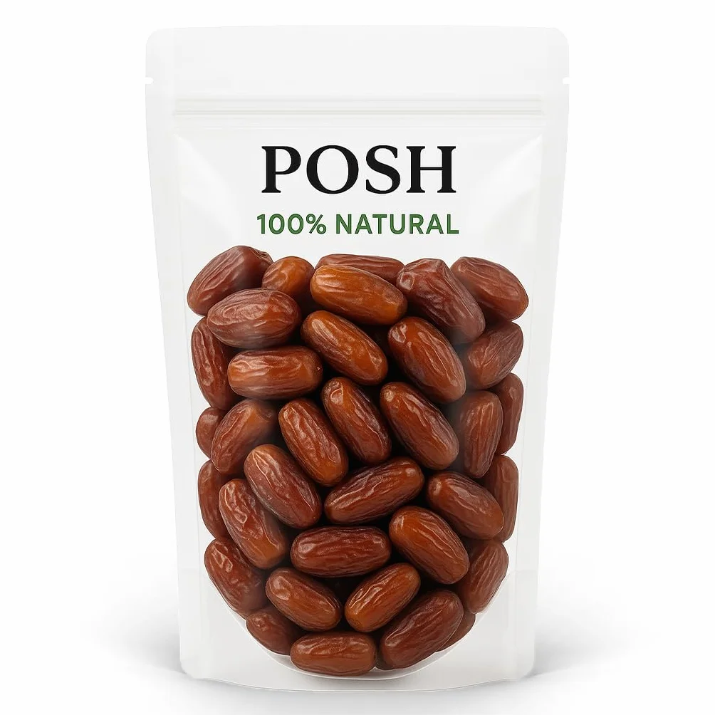 POSH Suszone owoce, daktyle bez pestek, naturalne, brązowe, bogate w energię przekąski pieczenie 1 kg