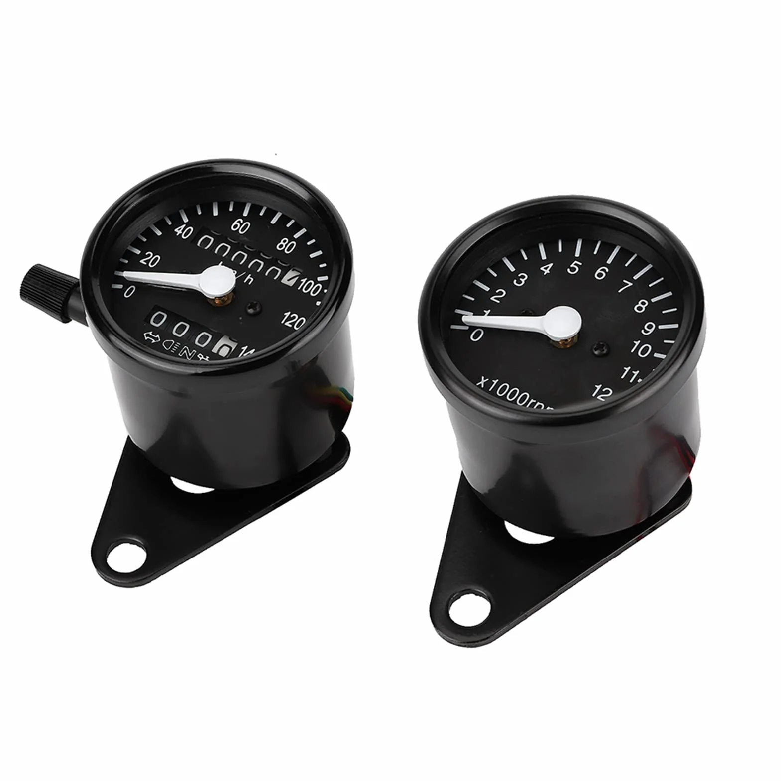 Fydun Obrotomierz Motocyklowy Przebieg Mechaniczny Podwójny Instrument Elektronika Tacho Gauge Wymiana dla CG125 GN125