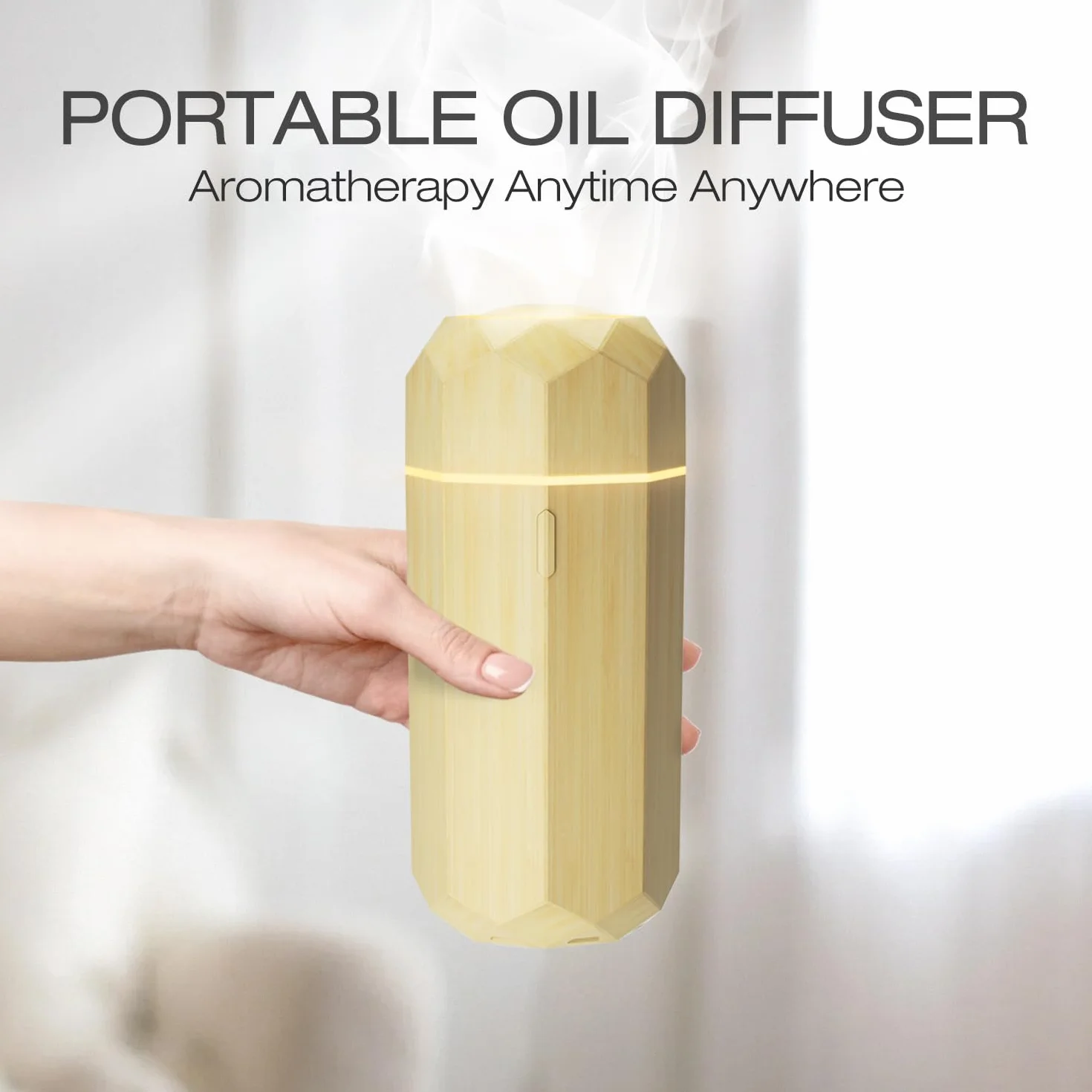 SALKING Dyfuzor zapachowy, 50 ml Mały dyfuzor do olejków eterycznych, przenośna aromaterapia ultradźwiękowa, automatyczne wyłączanie zasilania do samochodu, domu, biura lub jogi