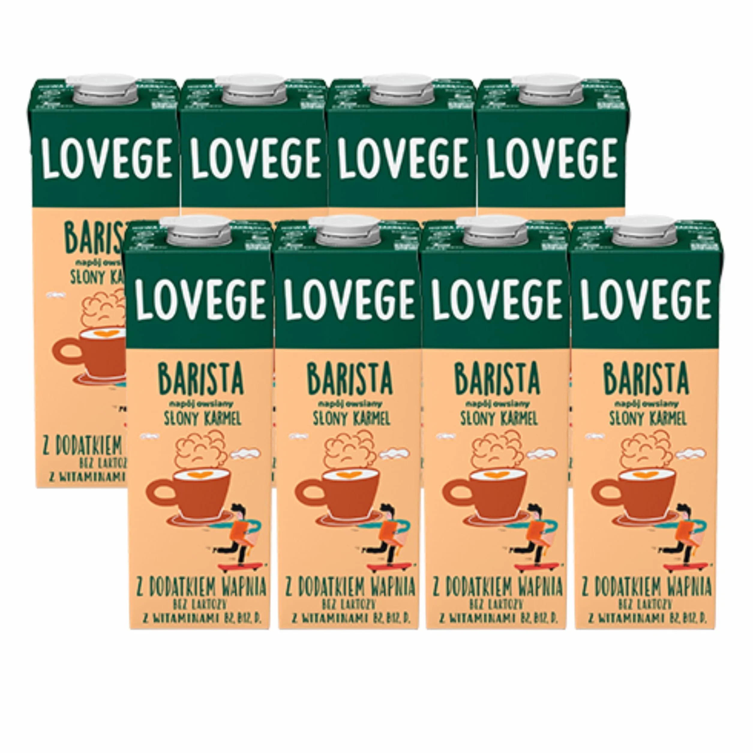 Lovege Napój Roślinny Dla Baristów Słony Karmel 8 x 1 l