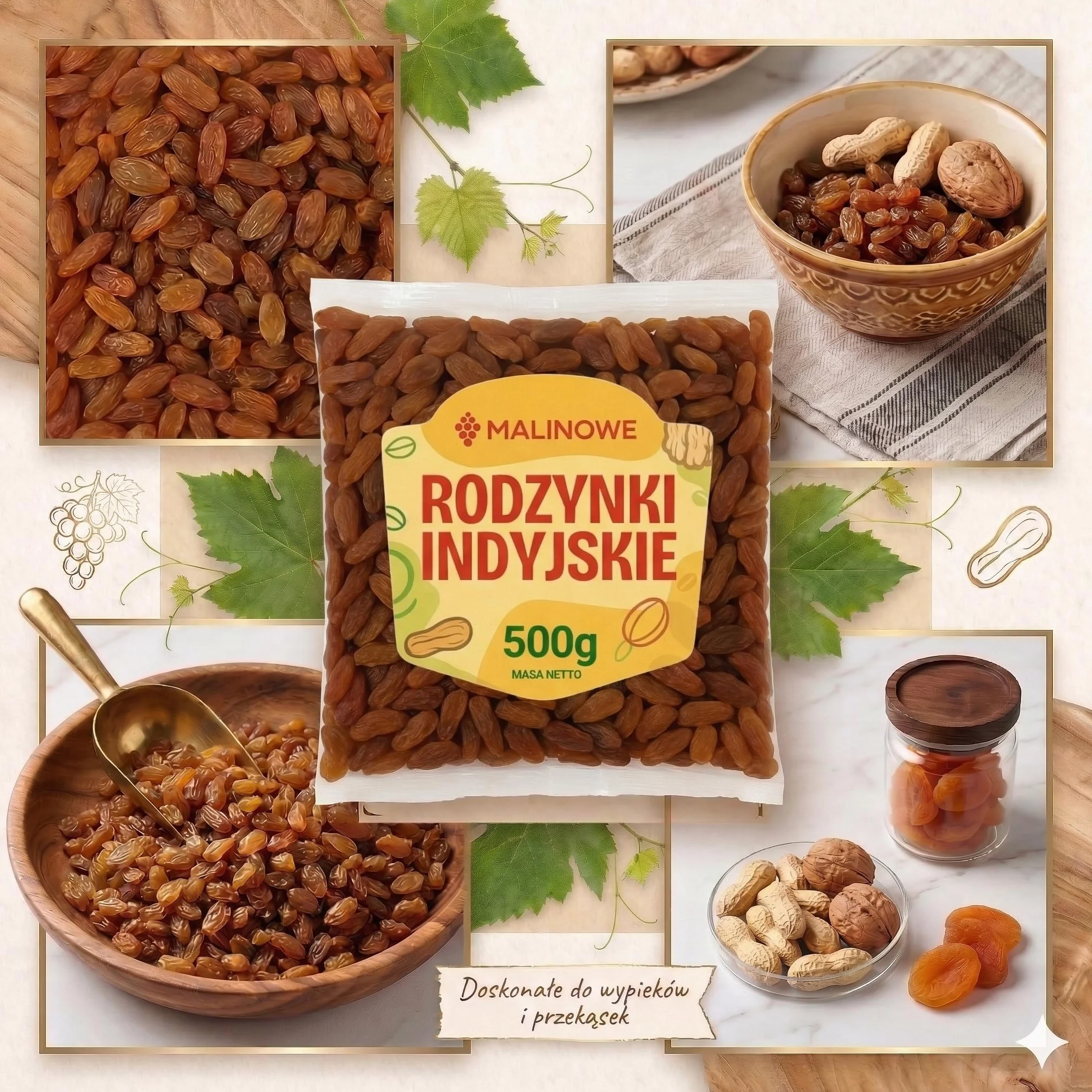 Rodzynka Indyjska Malinowe 500g Naturalna