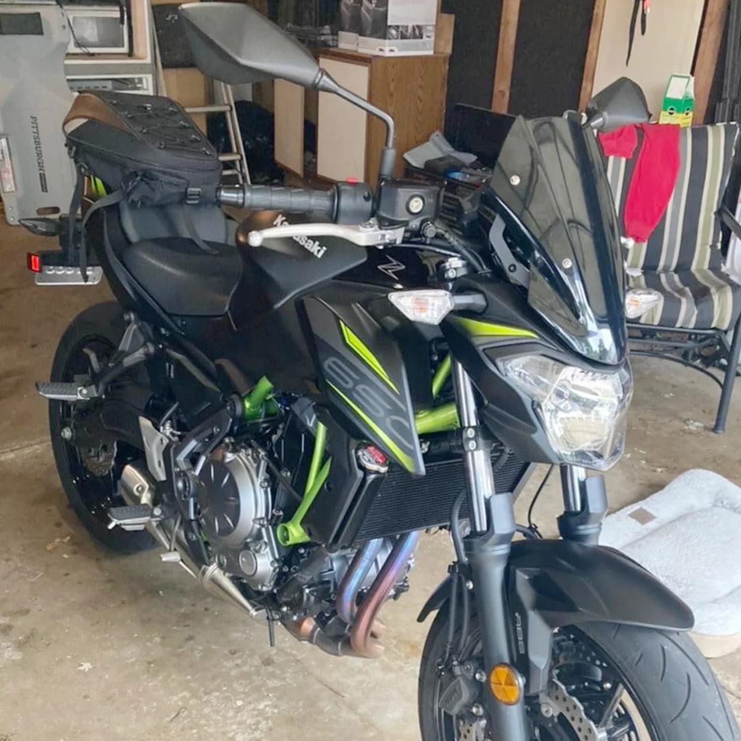 XX eCommerce Do Kawasaki Z650 szyba przednia szyba z mocowaniem motocykla Z 650 (dym)