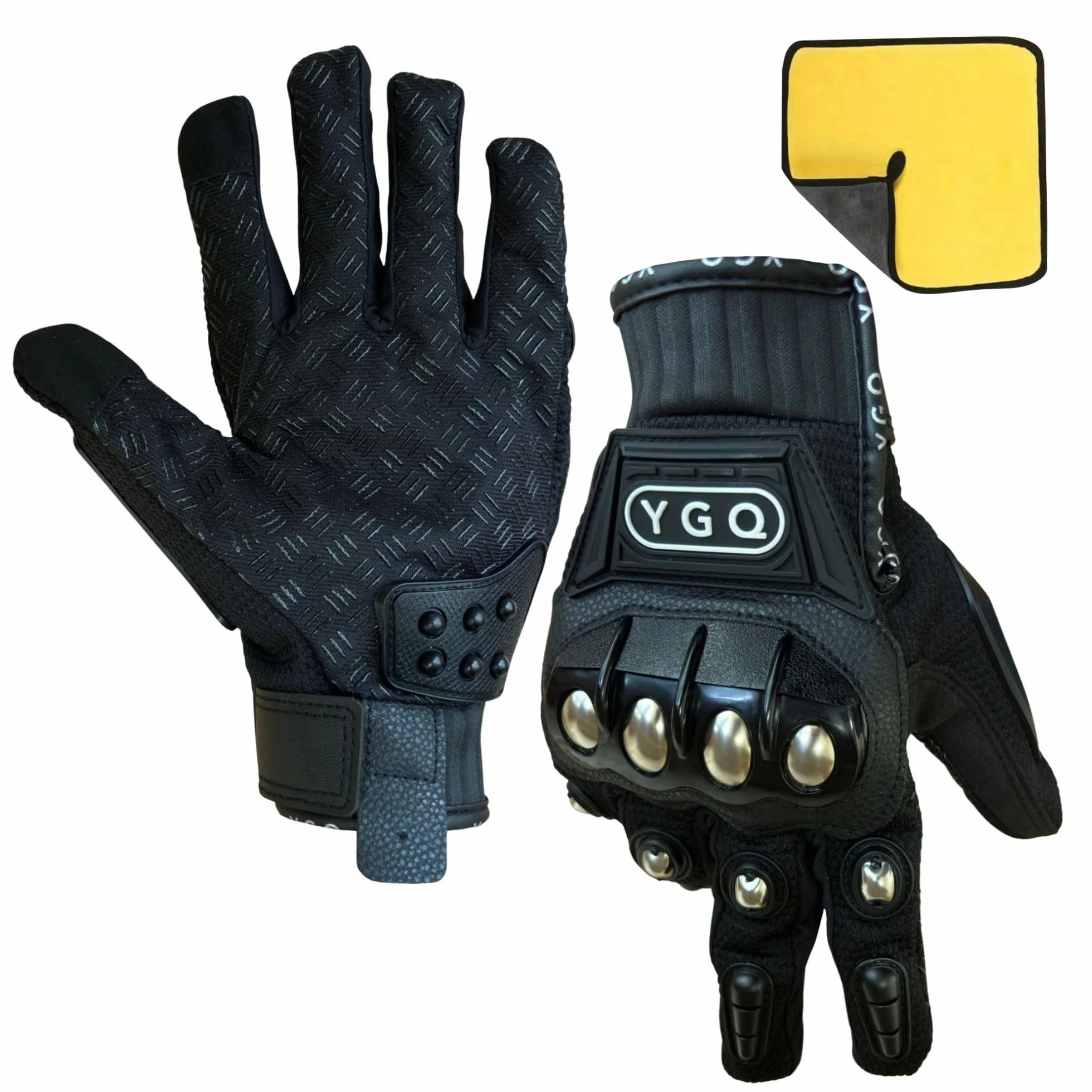 Motocyklowe rękawice Powersports dla mężczyzn, do obsługi ekranów dotykowych, rękawice motocyklowe z twardą skorupą i wyściółką dłoni do sportów wyścigowych