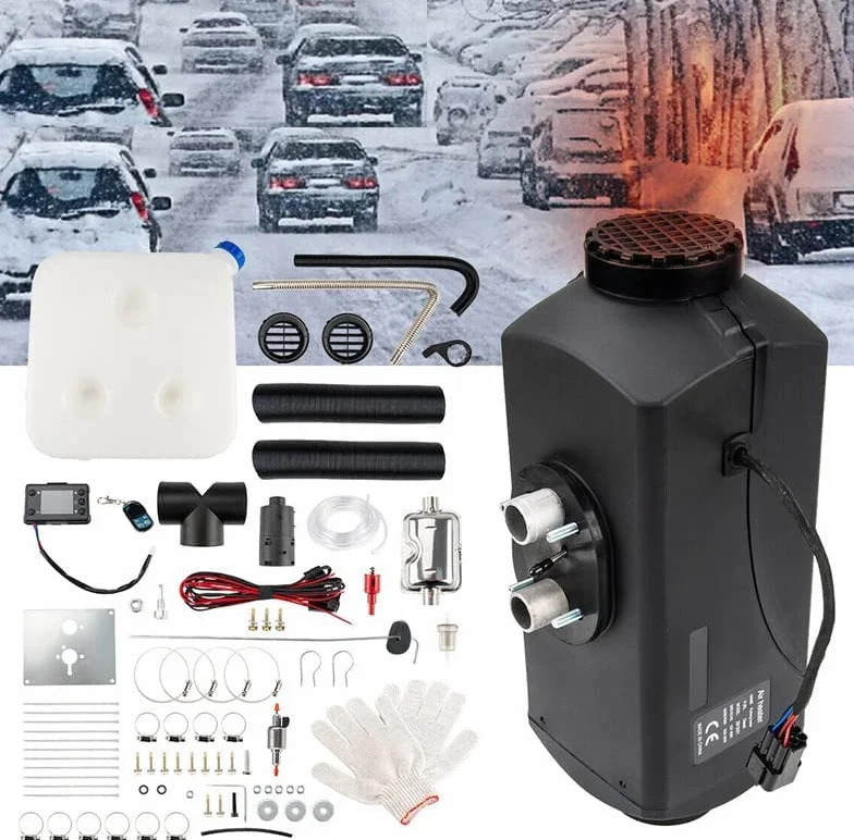 12V 5KW Air Diesel Heater przenośny zestaw ogrzewania postojowego z przełącznikiem LCD i pilotem, ciche ogrzewanie Diesel dla samochodów ciężarowych łodzi autobusów przyczep kempingowych kamperów ja